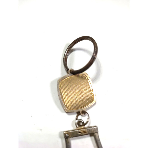 Vintage Keychain Monogram M Gold Silver Tone - Picture 5 of 5